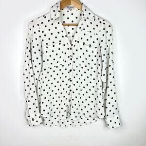 Express The Portofino Shirt Original Fit Polka Dot Blouse XS